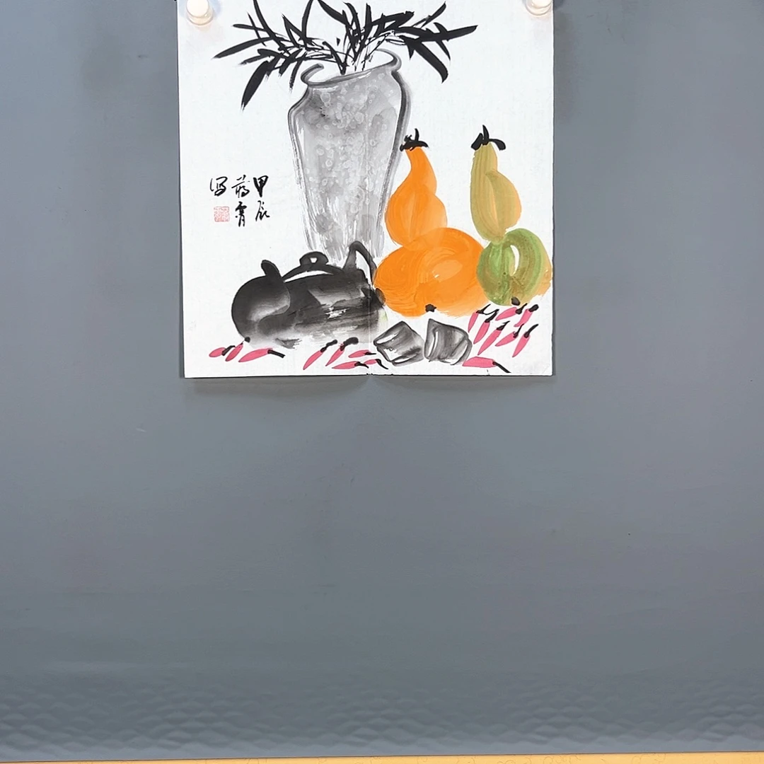 国画1028 花鸟和蝴蝶在水中
