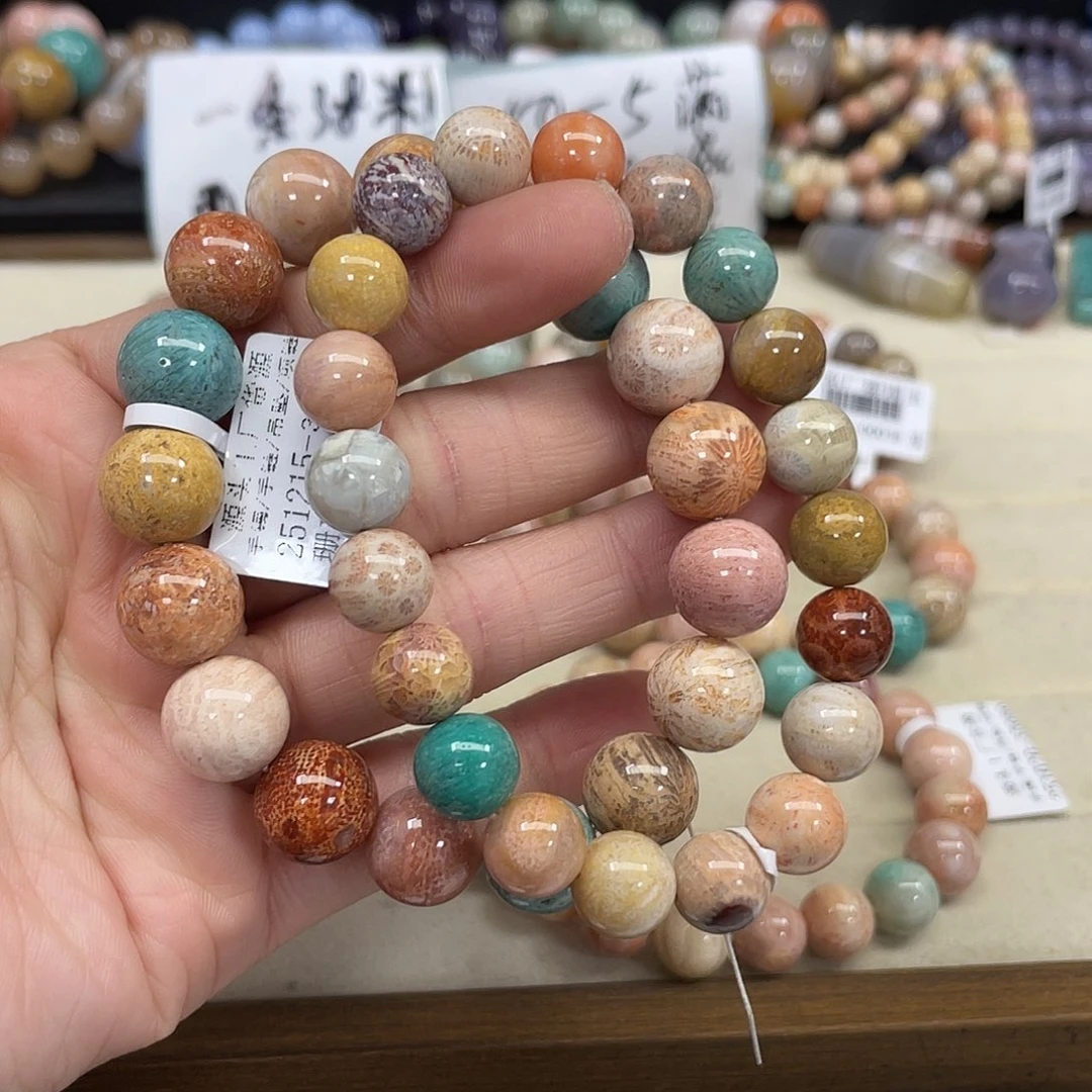 未镶嵌手串硅化珊瑚（珊瑚玉）釉*208