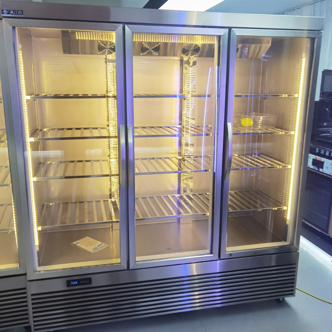 风冷冷藏不锈钢发酵台式小型家用立式展示柜一体机玻璃双门商用