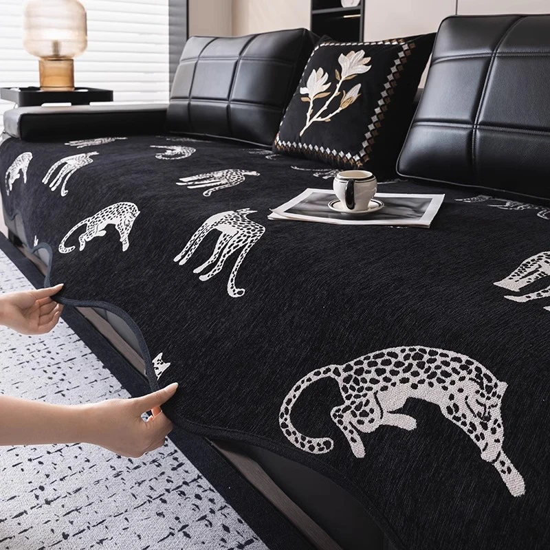 异形不规则皮质沙发专用沙发垫2025新款四季通用高级感坐垫盖布巾