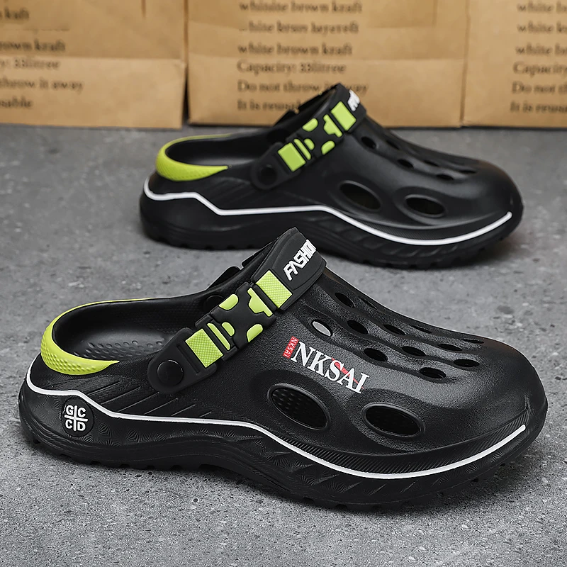 丛林洞洞鞋男夏季外穿防滑耐磨包头沙滩凉拖男士户外两穿运动拖鞋