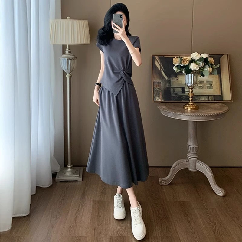 【运费险+高端精梳人棉】夏季新款设计师高定版宽松时尚气质两件套