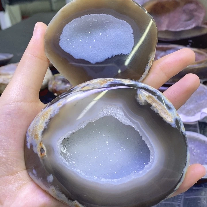 未镶嵌珠宝半成品紫晶彩晶盆