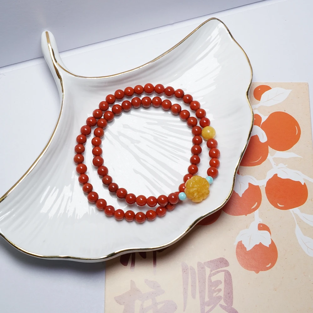 【松岗遇丽珠宝】南红双圈手串时尚百搭 多样性发一件
