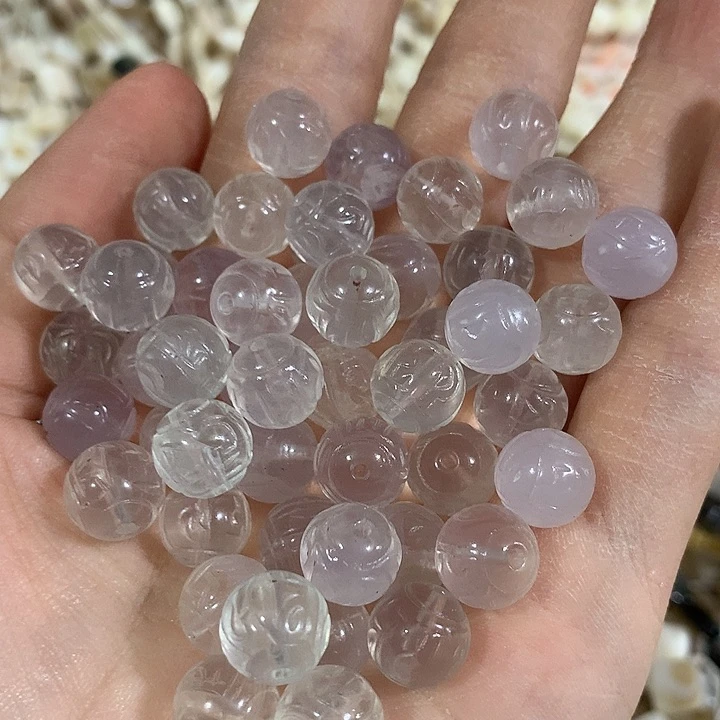 15颗萤石雕刻六字箴言