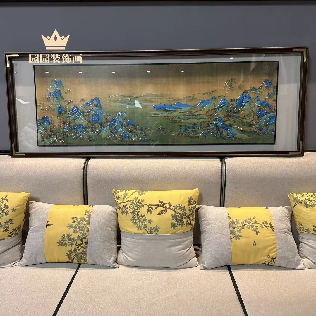 铜雕高端卧室画床头挂画现代轻奢新中式铜板雕刻成品装饰画