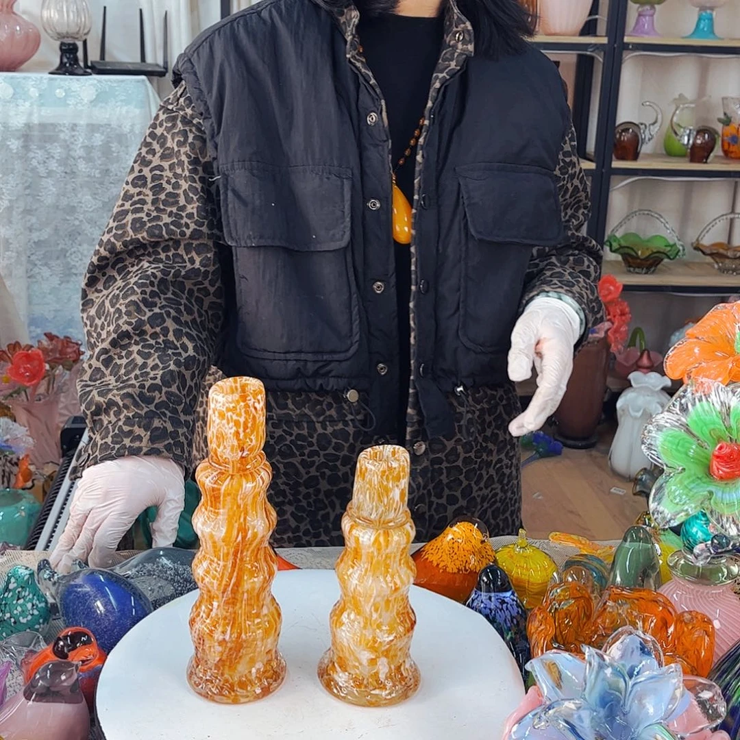 一对烛台家悦琉璃品福利