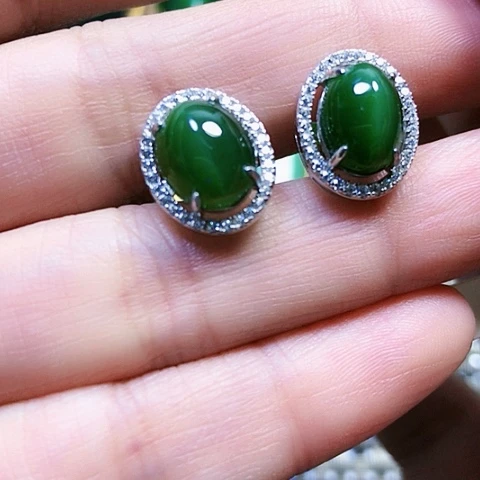 和田玉银S925镶嵌挂件