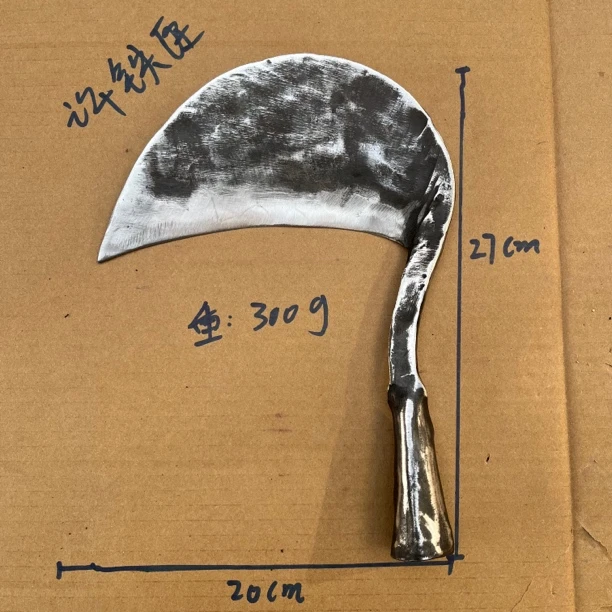 手工锻打全钢土老式割草刀锯齿全钢割草韭菜锰钢家用砍柴神器