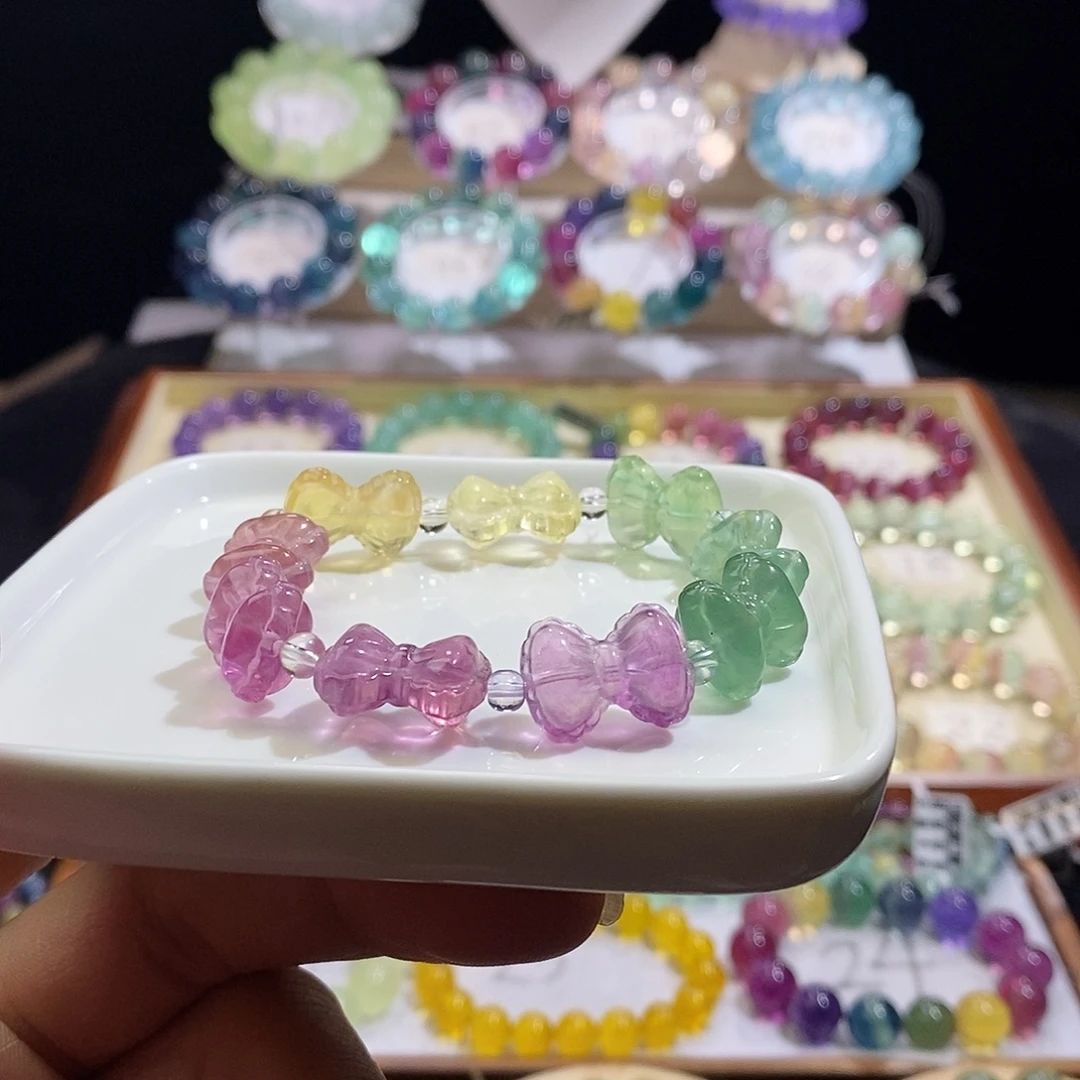 手链未镶嵌萤石彩虹蝴蝶结13m