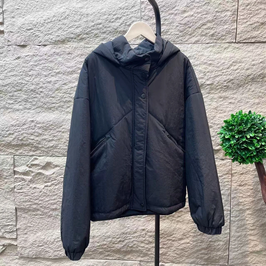 8733新款冬季休闲宽松显瘦百搭连帽棉服