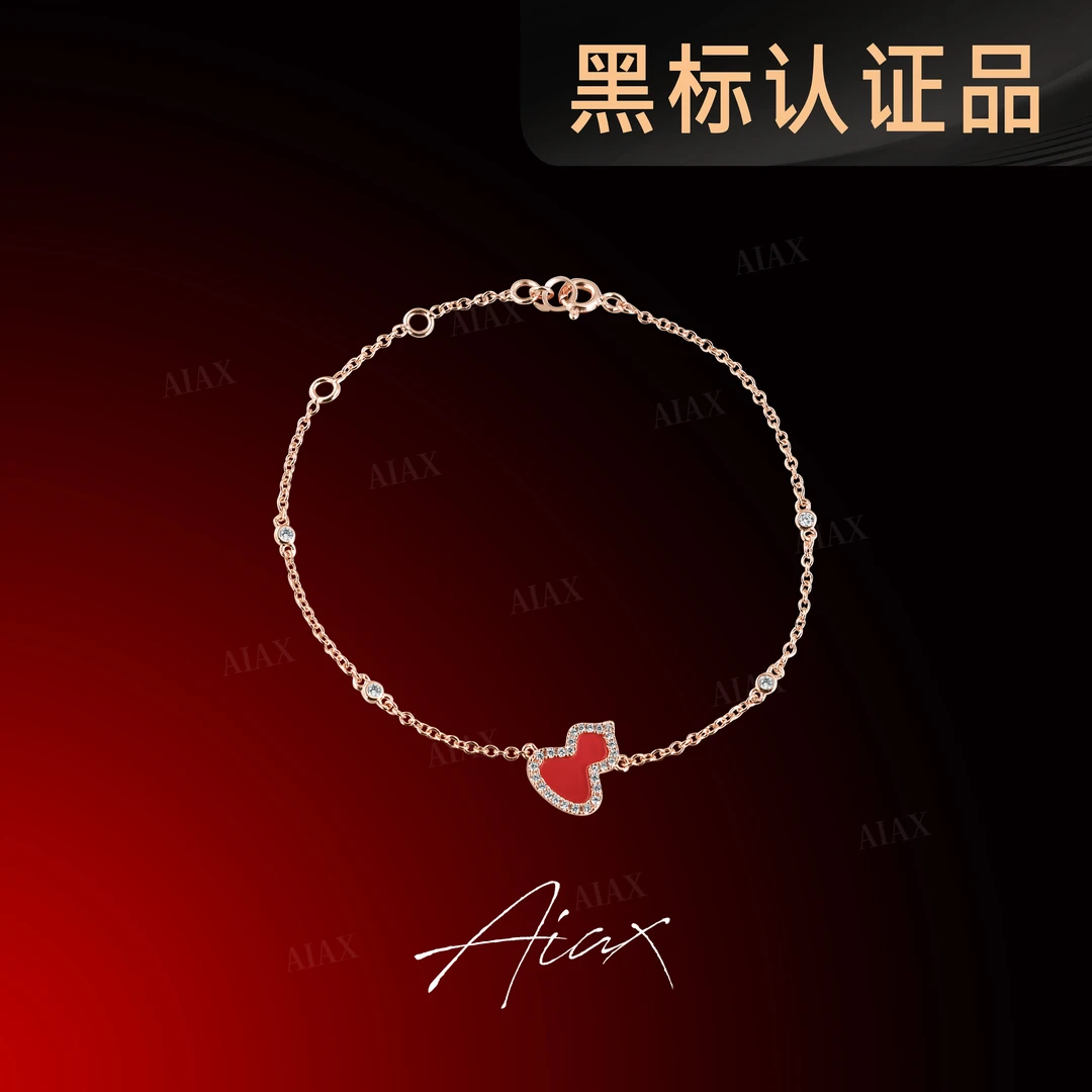 925银合成锆石手链  经典百搭轻奢精美红葫芦蛇年手链TSS7258