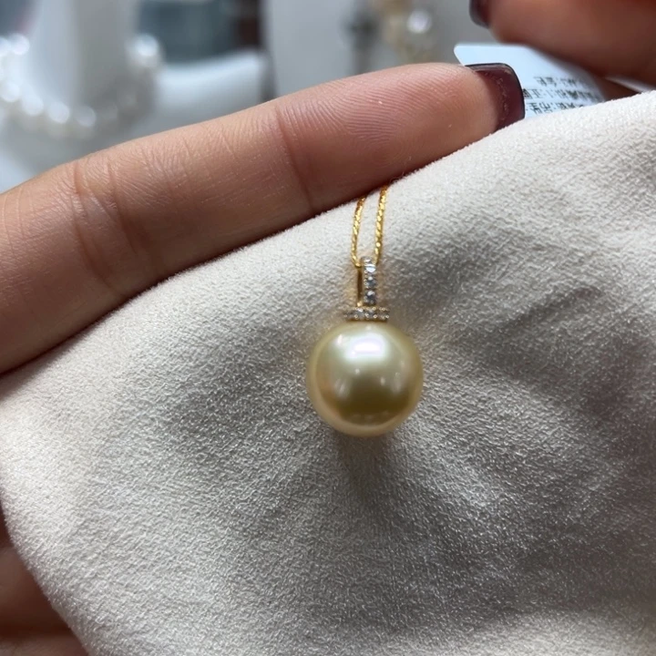 海水珍珠吊坠(不含链)18K金镶嵌