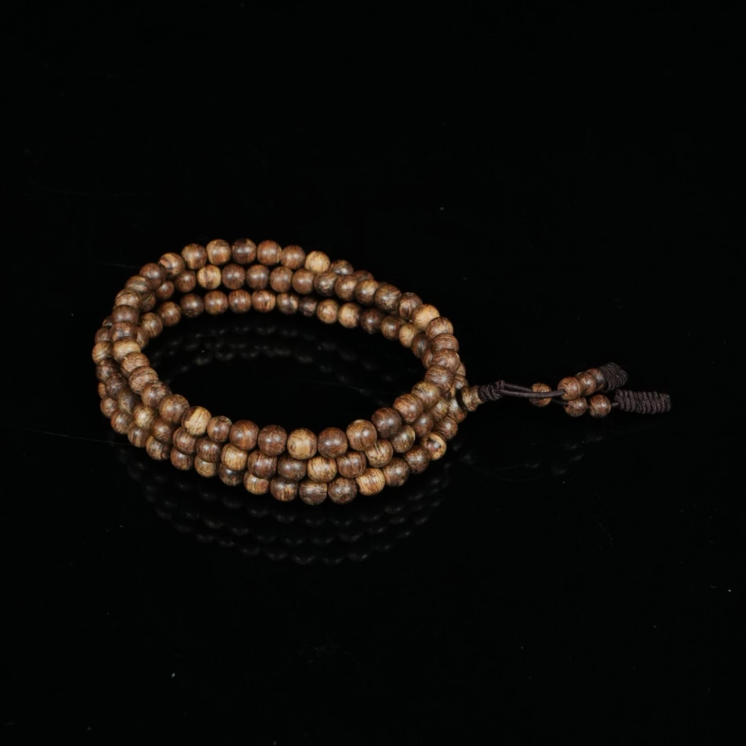 A5201 印尼坤甸沉香黑油9分沉念珠 0.5x108 6.18g