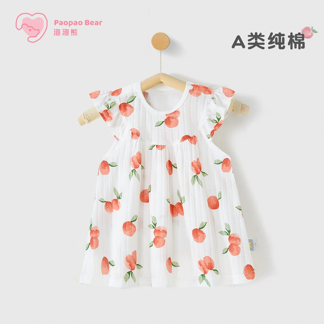 夏季宽松女童纯棉连衣裙凉感公主裙婴儿透气衣服女宝宝夏装睡裙
