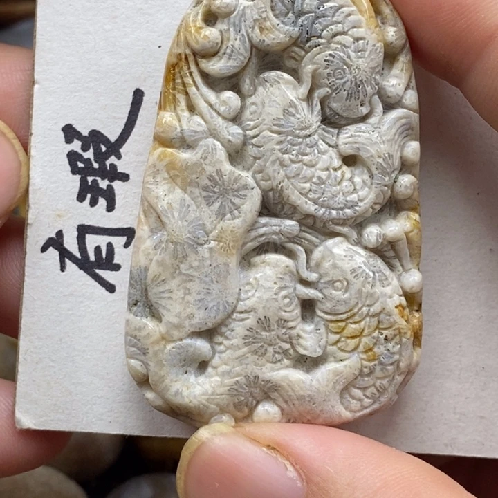 硅化珊瑚（珊瑚玉）未镶嵌颈饰