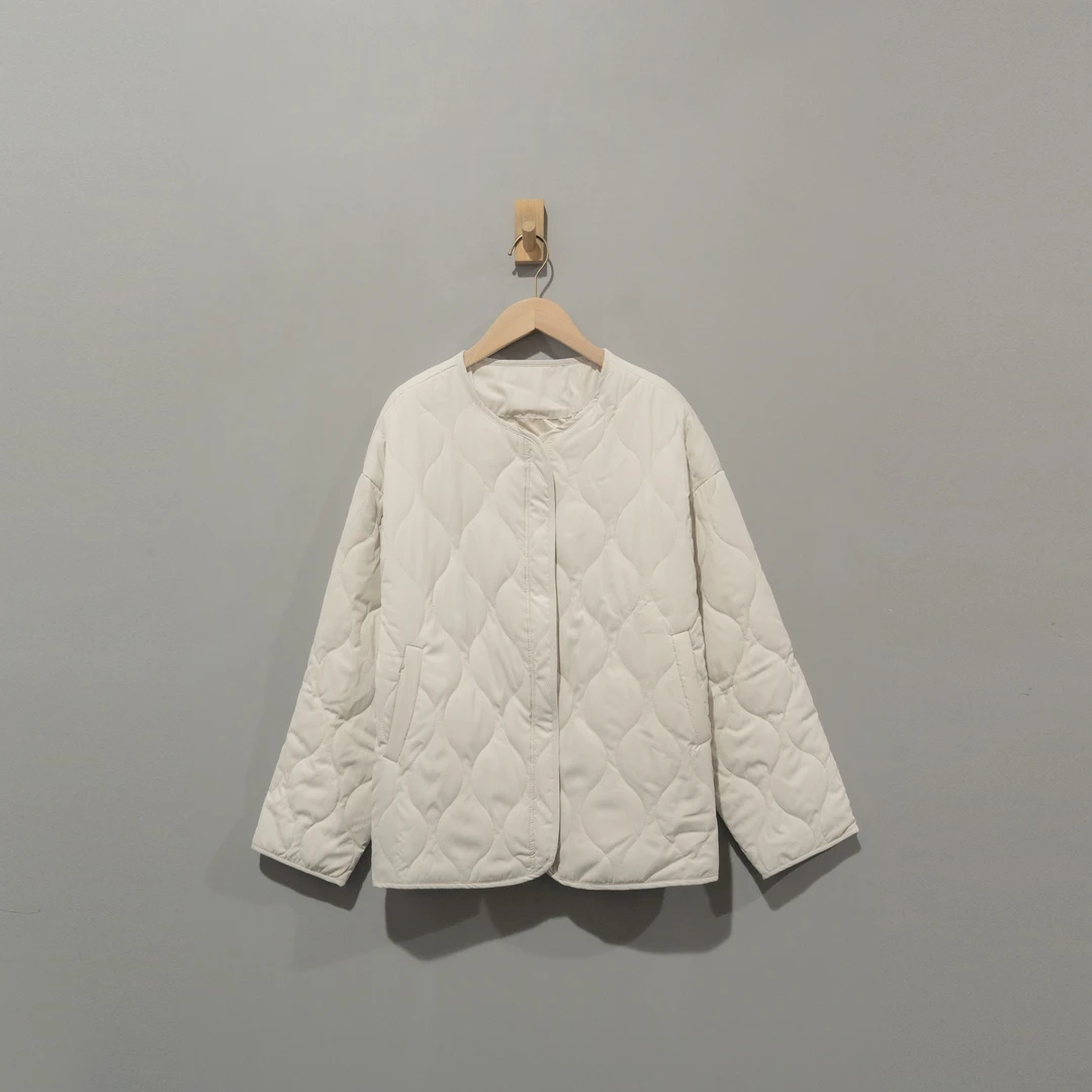 【且听风吟】0512126葫芦纹印卷边圆领绗线保暖棉服衣长70胸围128