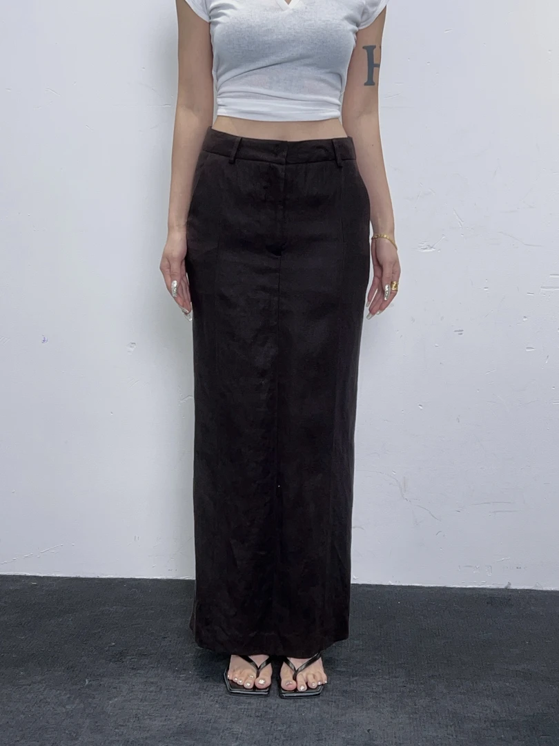 HTT小众设计感原创百搭休闲纯色半身裙5129271