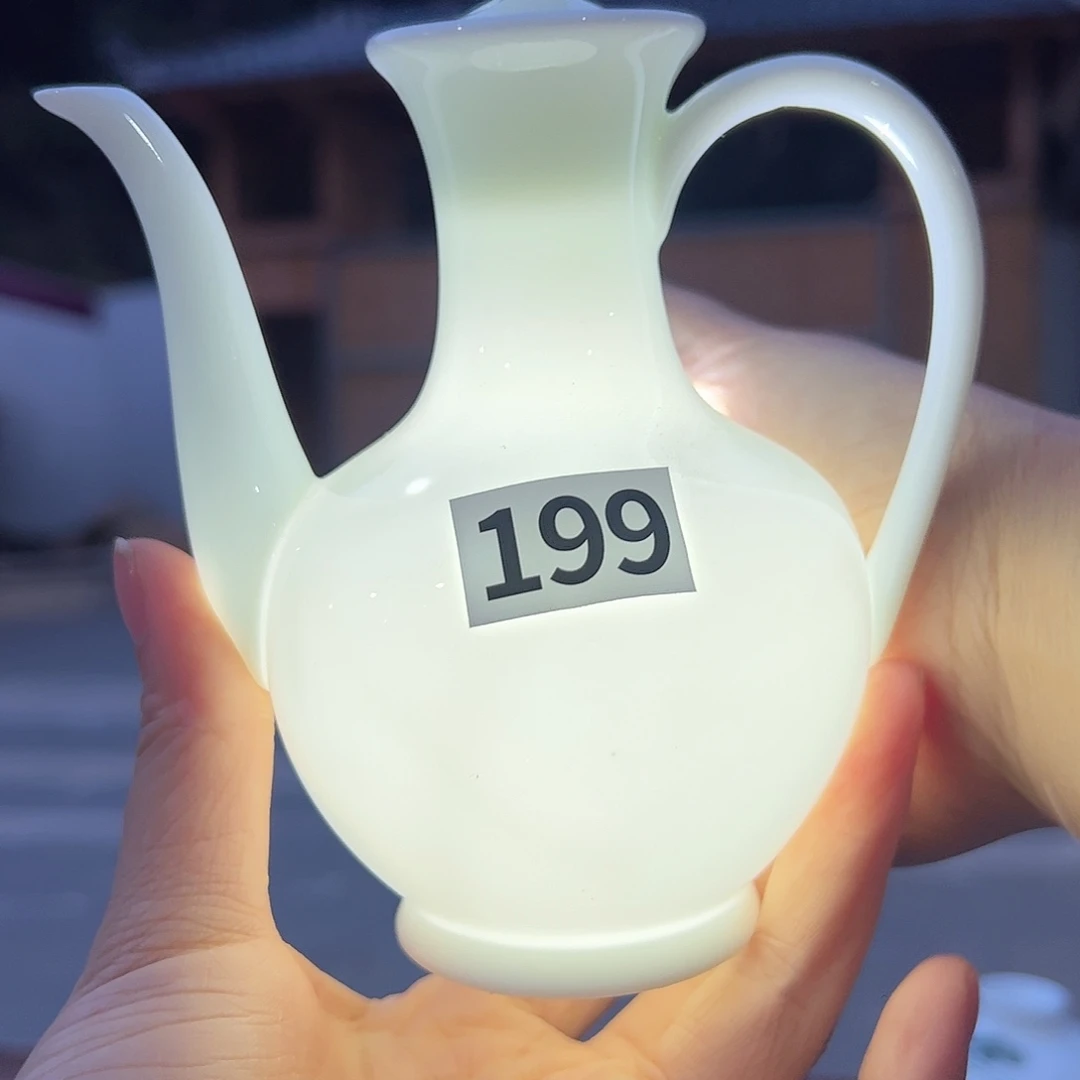 瓷柴窑素胎醋壶（微瑕）