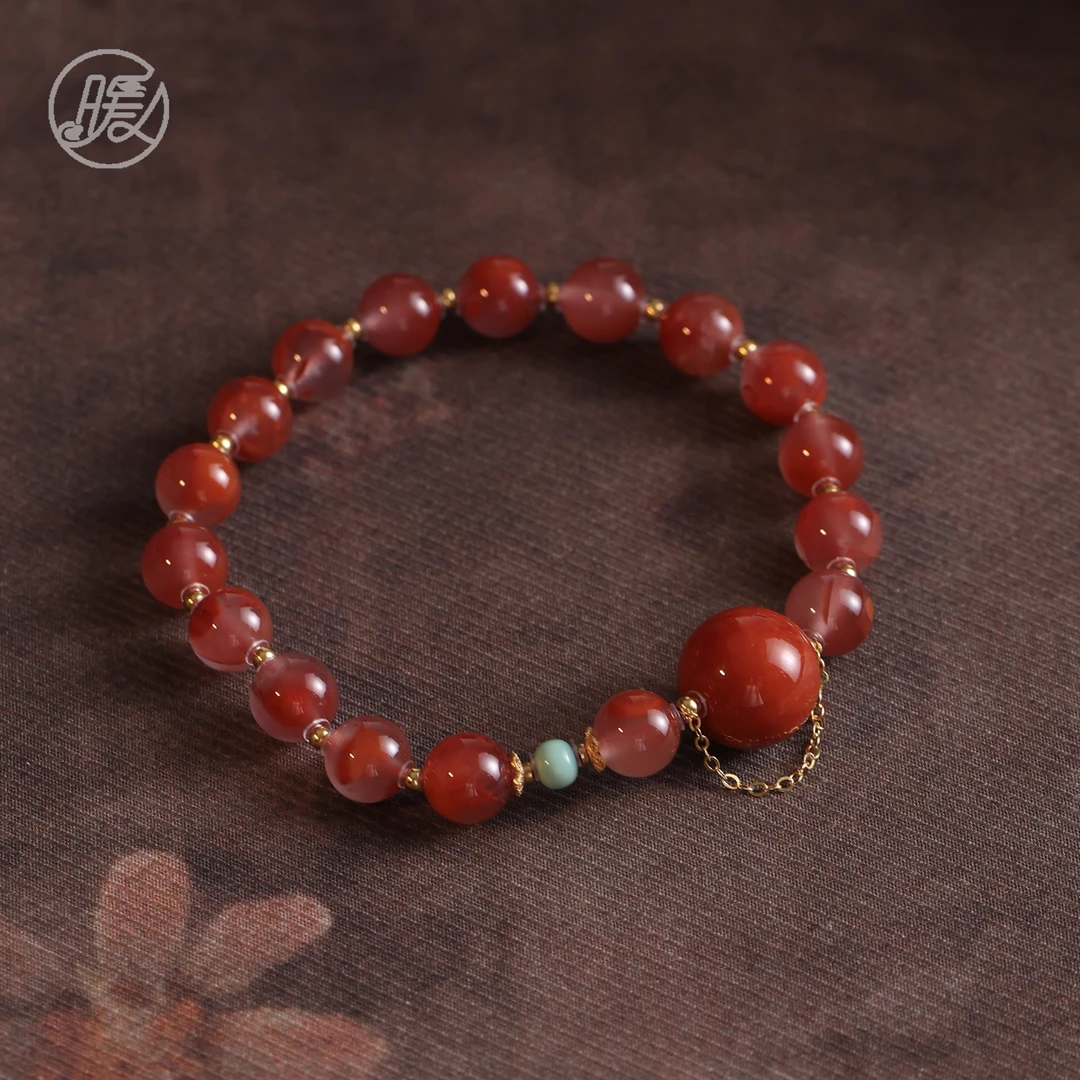 单圈南红玛瑙手串搭配路路通流苏手链H3939多样性发一