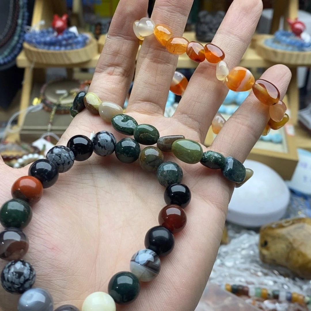 玛瑙/玉髓未镶嵌珠宝半成品三条玛瑙打包X105