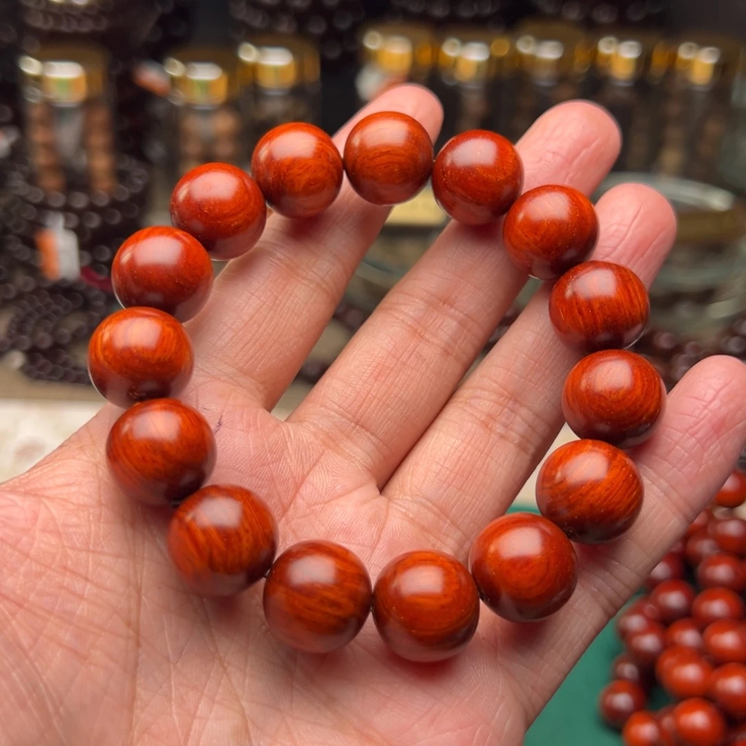 檀香紫檀（小叶紫檀）手串/手链1.5原汁原味鸡血红泥料