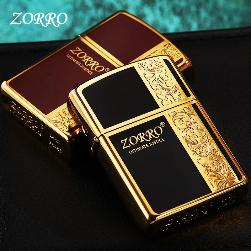 正品ZORRO佐罗煤油打火机珐琅唐草花纹创意防风高档礼物男友生日