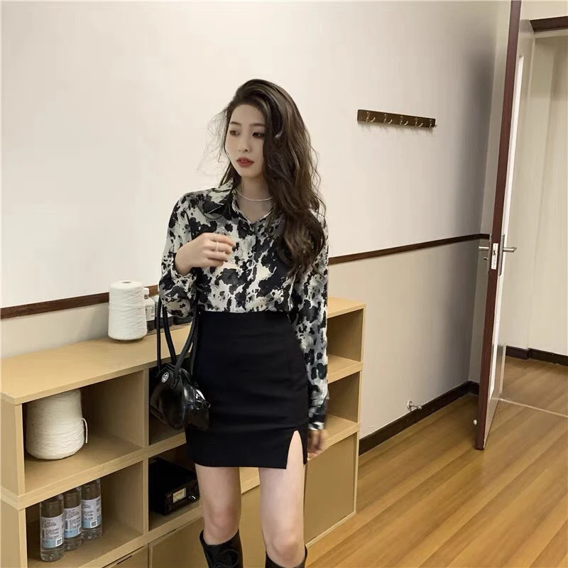 【万达撤柜】大码短裙女夏季开叉包裙2025新款百搭显瘦高腰一步裙