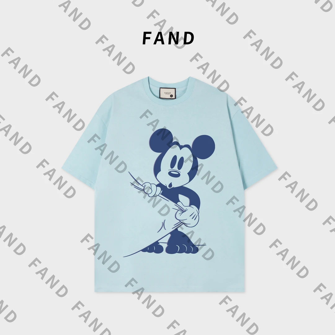 FAND品牌【ds米妮】2025新品夏季情侣装印花宽松圆领短袖T恤