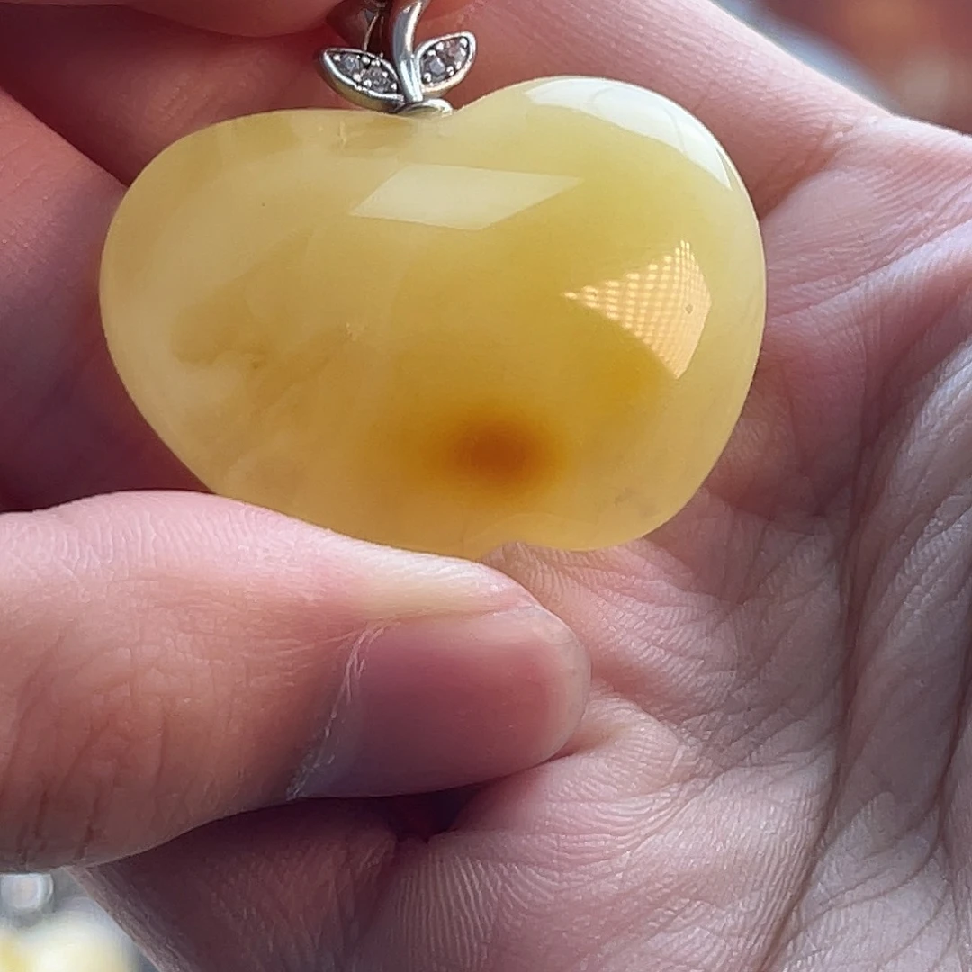 银S925镶嵌蜜蜡裸石蜜蜡