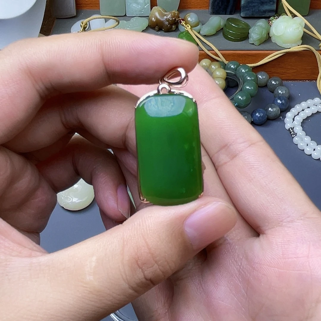 三***猫和田玉银S925镶嵌颈饰