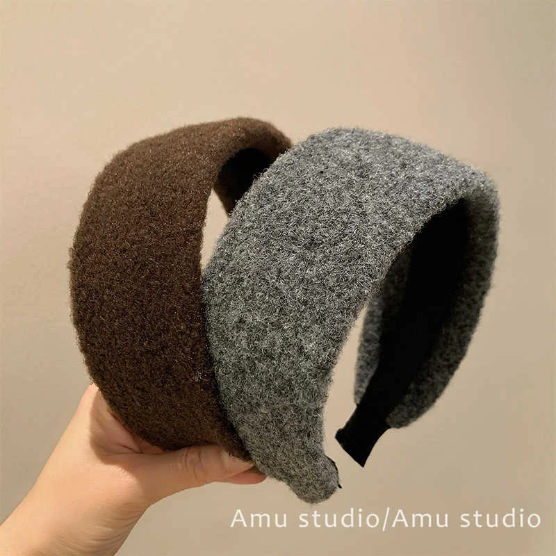 复古秋冬毛呢加宽边发箍女韩系高颅顶压发头箍日常百搭外出发卡