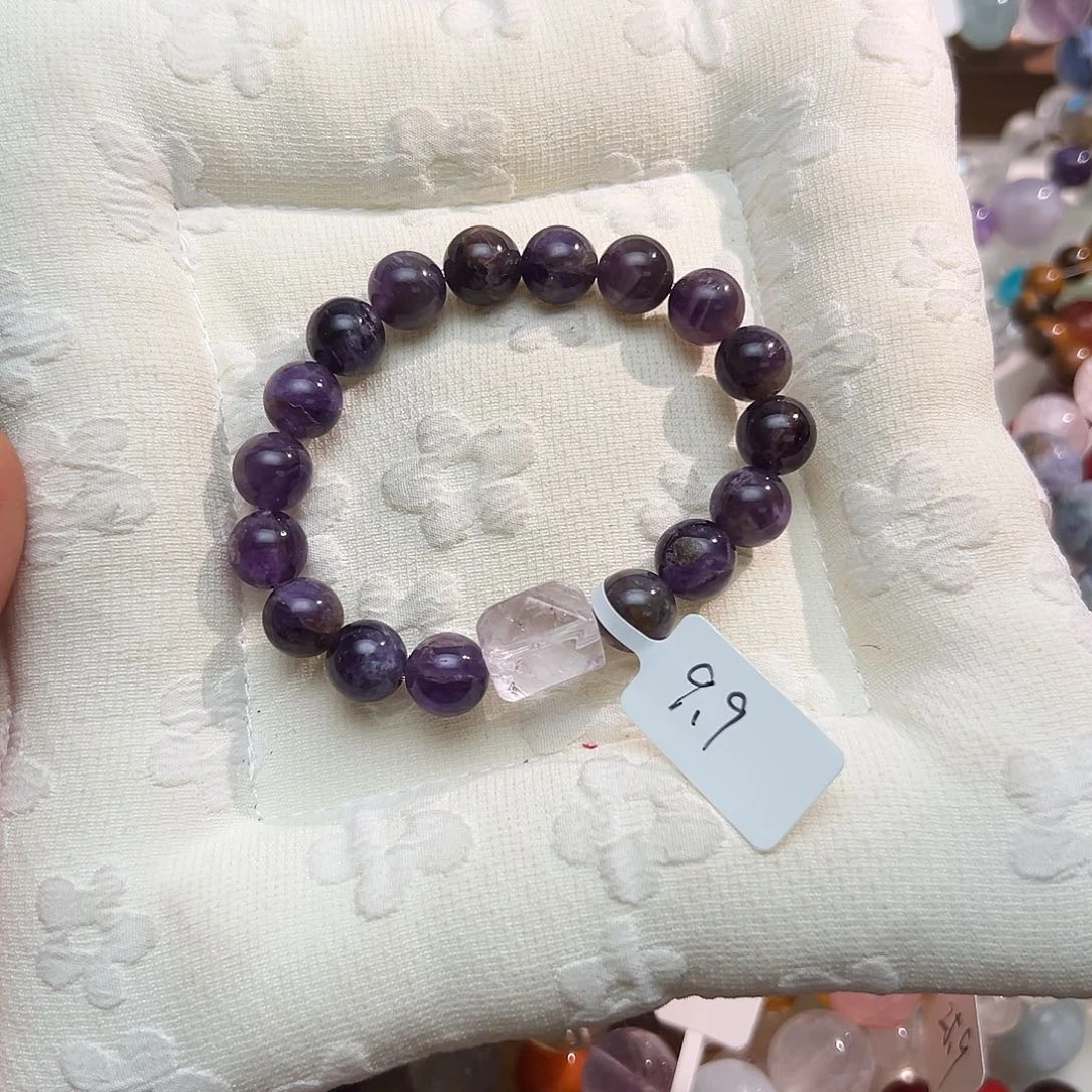 银S925镶嵌手链烟晶紫水晶