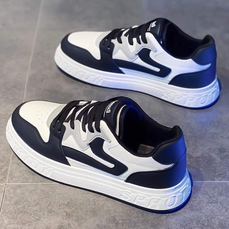 男鞋春季鞋子男款网面透气男生板鞋黑白百搭休闲运动皮鞋小白鞋男
