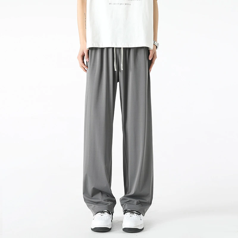 V37凉感科技裤子男夏季冰丝速干防晒休闲裤高个子垂坠感直筒长裤