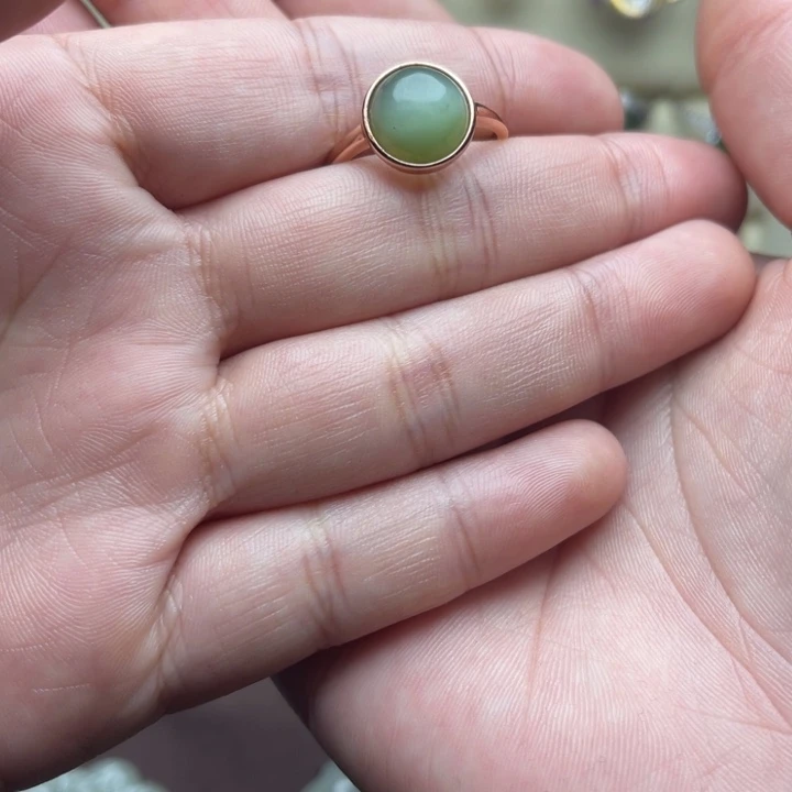 和田玉（碧玉）银S925镶嵌戒指