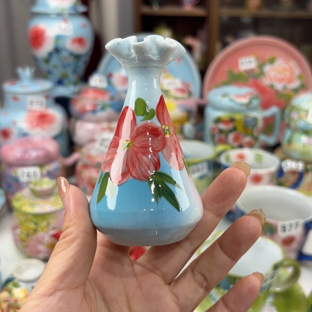 瓷片景德镇手绘高温釉下彩陶瓷茶具