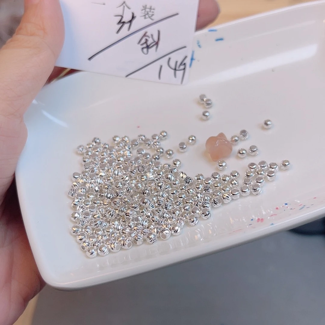 水晶珠宝半成品银S925镀金镶嵌247