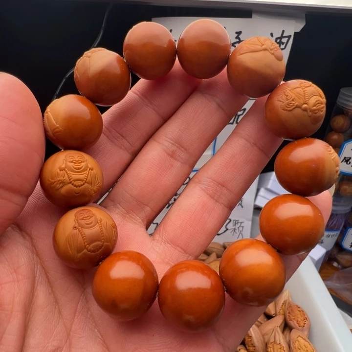 石***头橄榄核手串/手链1.8弥勒