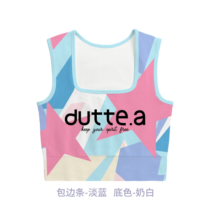 A222方领挪威仓外贸孤品印花合集直播专属运动美背瑜伽文胸无瑕
