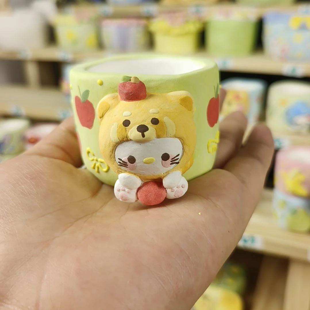 *****小熊猫头套凯蒂猫花盆