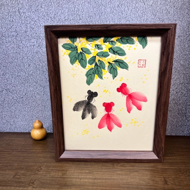 十寸手写手绘摆台-24*29-桂花鱼