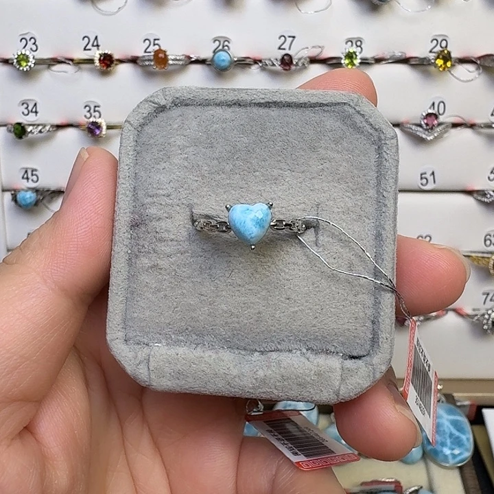 戒指银S925镶嵌烟晶