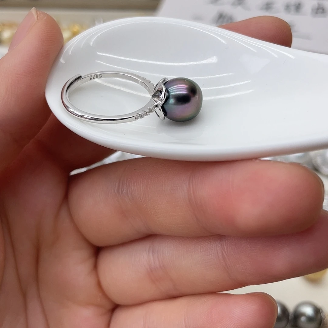 海水珍珠戒指银S925镶嵌