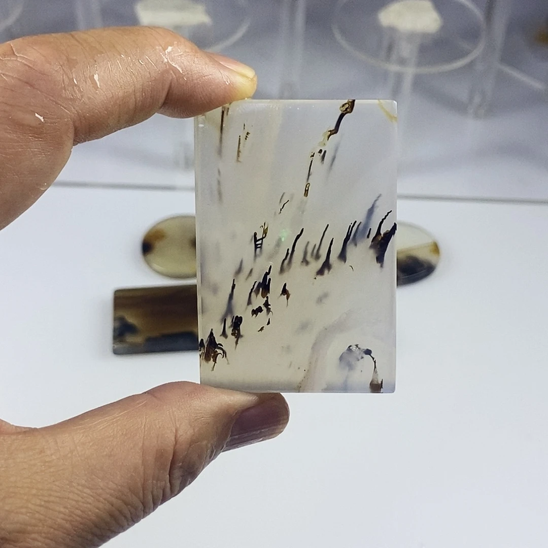 合成碳硅石非金属时尚图纹画面石饰品