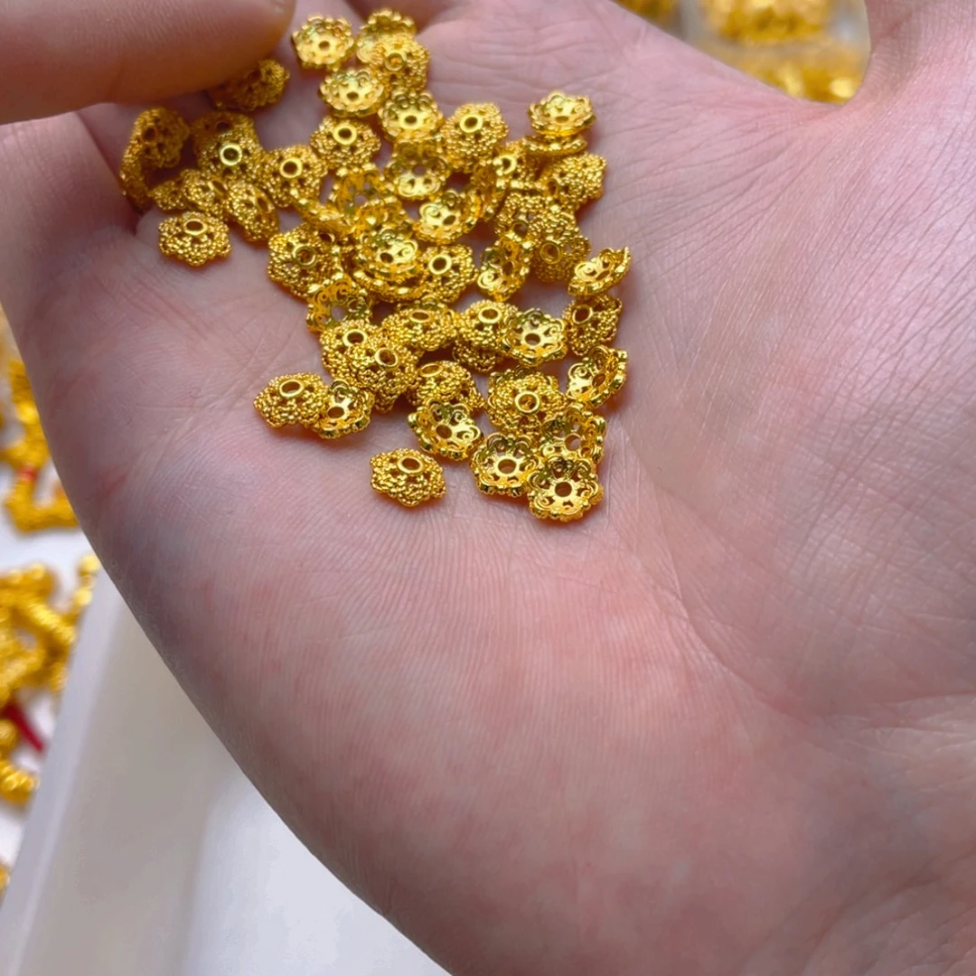 锆石铜合金镂空花托7mm10颗