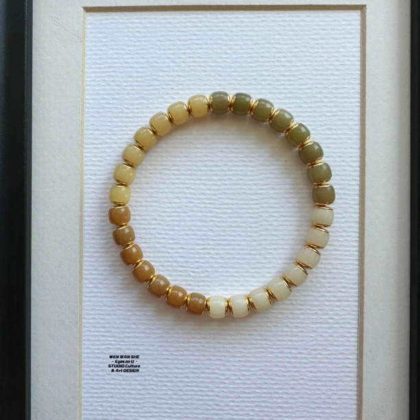 「渐变菩提根」风化沉籽精工绝美单圈手串