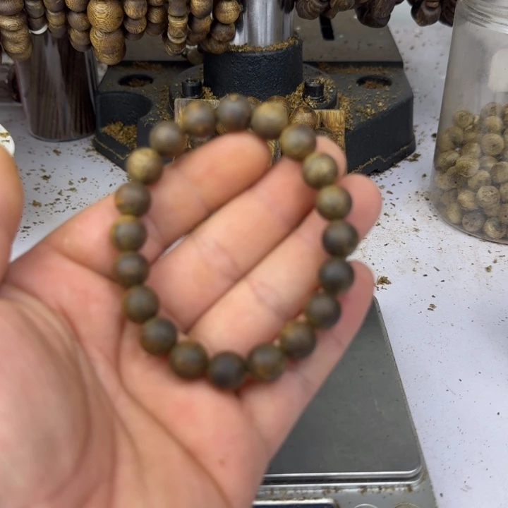 手串沉香绿奇楠沉香1.0mm99沉10g高油脂
