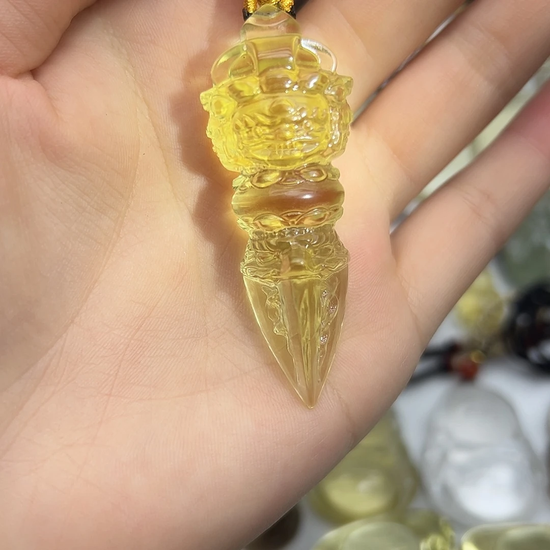 未镶嵌水晶颈饰黄水晶金刚杵