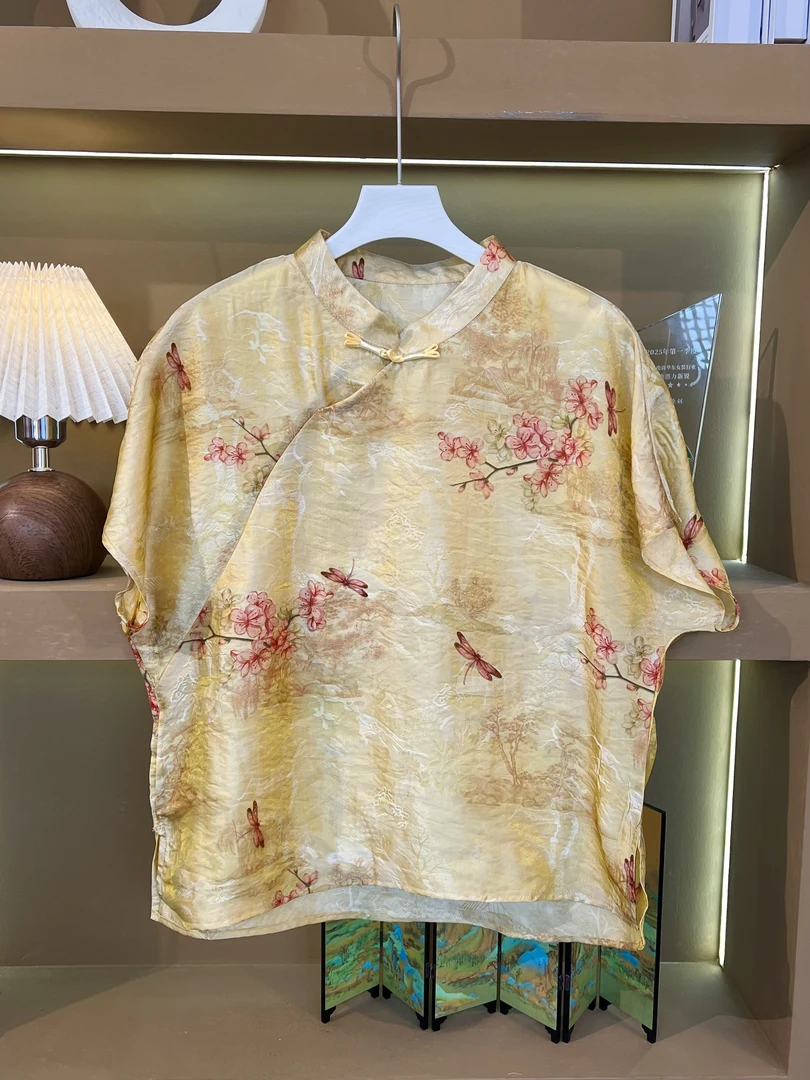 【沐光花蔓】新中式香云纱手工上衣05152